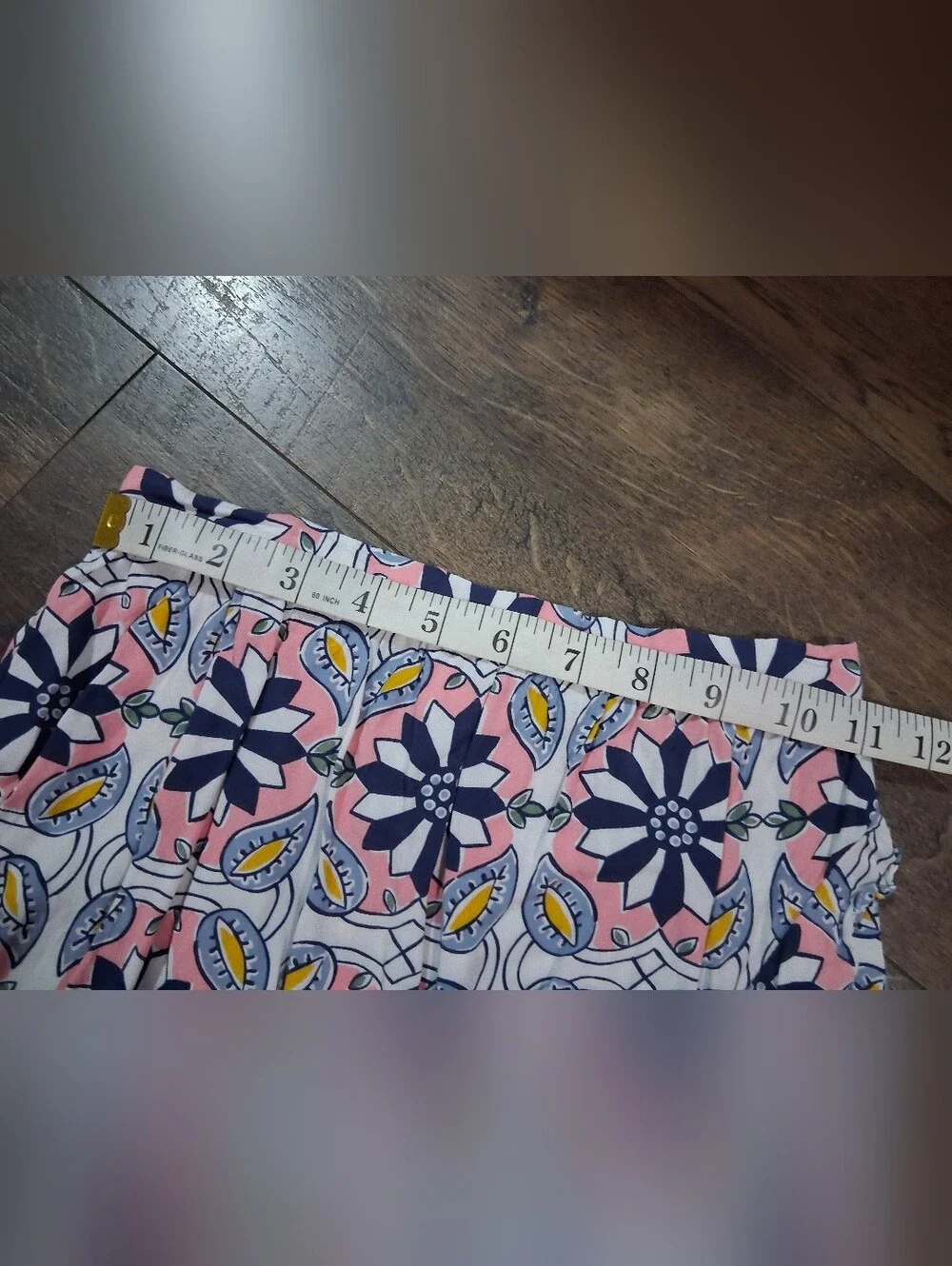 Carter's Pink Navy Blue Floral Print Ruffle Hem Lightweight Skirt 6/6X
